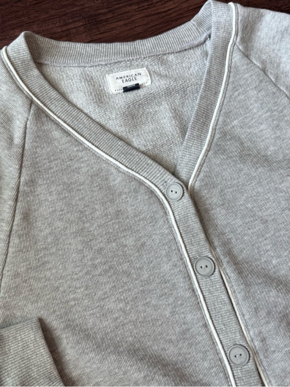 American Eagle Women's Sweatshirt Cardigan Gray Size XS Preppy Academia Classic